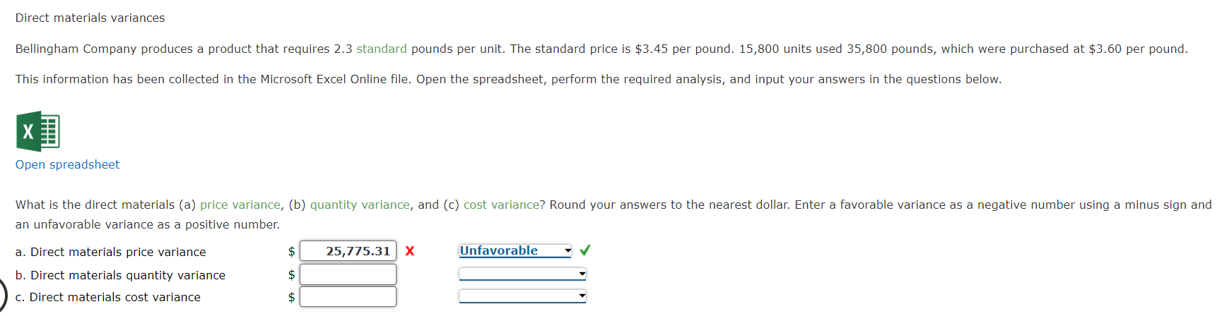 Can you please break down the equations in simpler terms Direct materials
