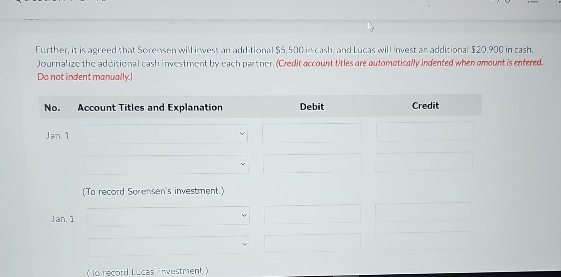 0 of 5 used Prepare a classified balance sheet for the partnership
