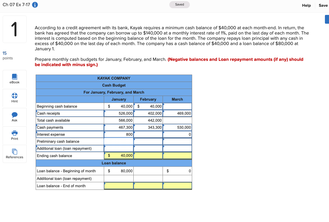  Ch 07 Ex 7-17 Saved Help Save According to a credit