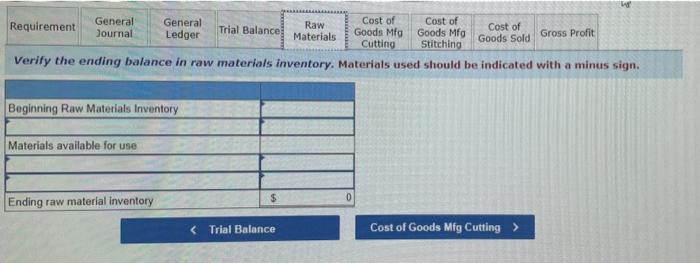 materiais inventory Inventory $ 120,000 153,250 Work in process inventory Cutting 233,500