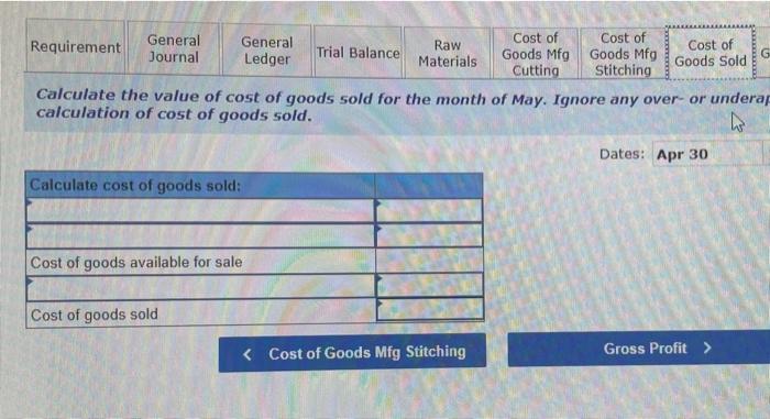 Direct materials used stitching Direct Tabor Direct labor-cutting et labor-sti $27.60 te