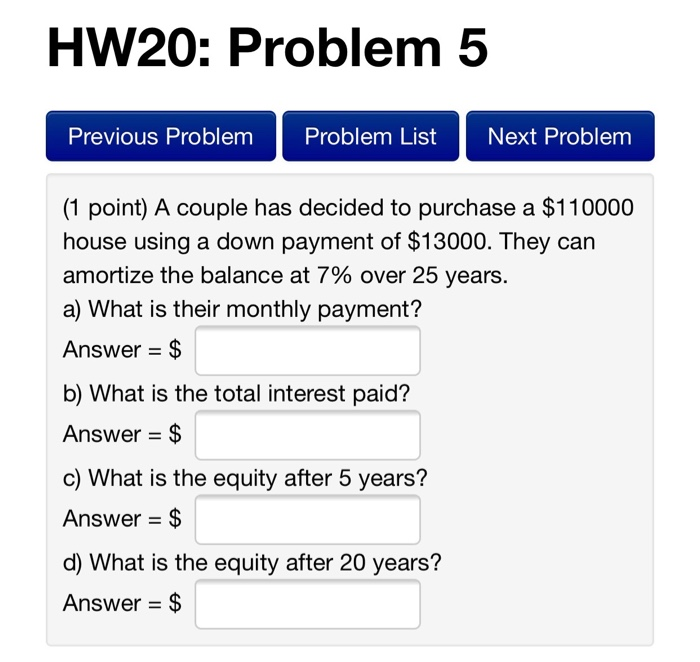  HW20: Problem 5 Previous Problem Problem List Next Problem (1 point)