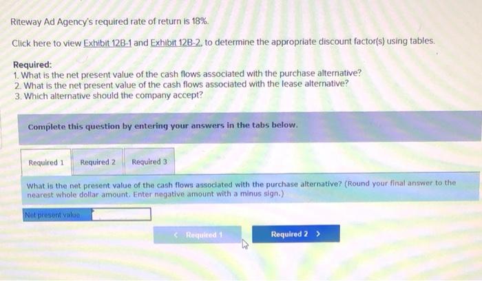 Buy Decision (L012-2] The Riteway Ad Agency provides cars for its sales