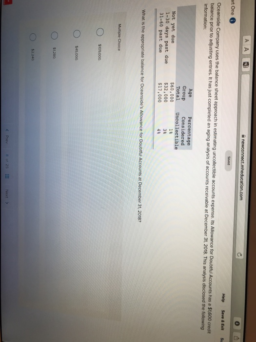  rt One 6 Help Save&Exit Su Oceanside Company uses the balance