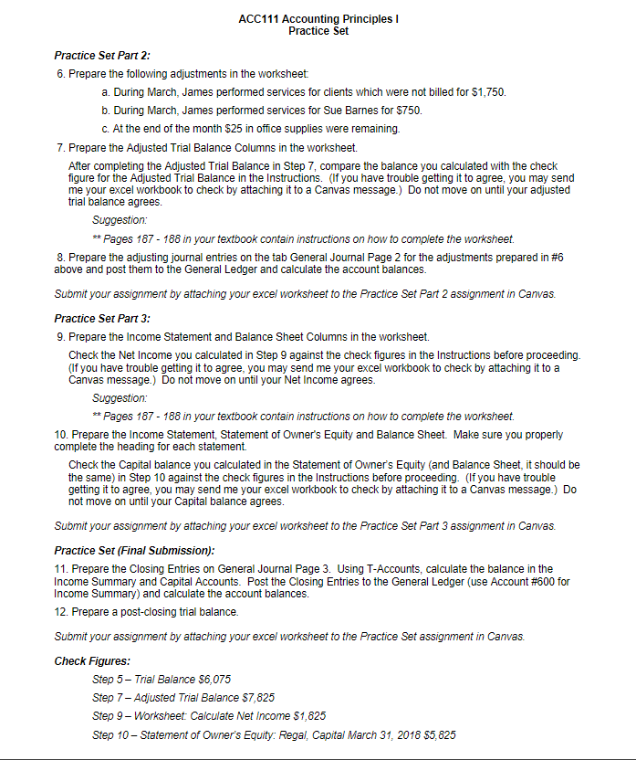 Columns in the worksheet. Check the Net Income you calculated in Step
