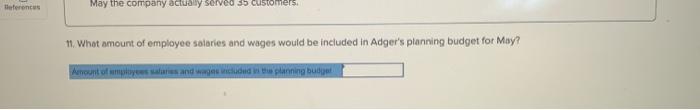 Variable Etenent Actual per per Customer Total Month Served for May Revenue