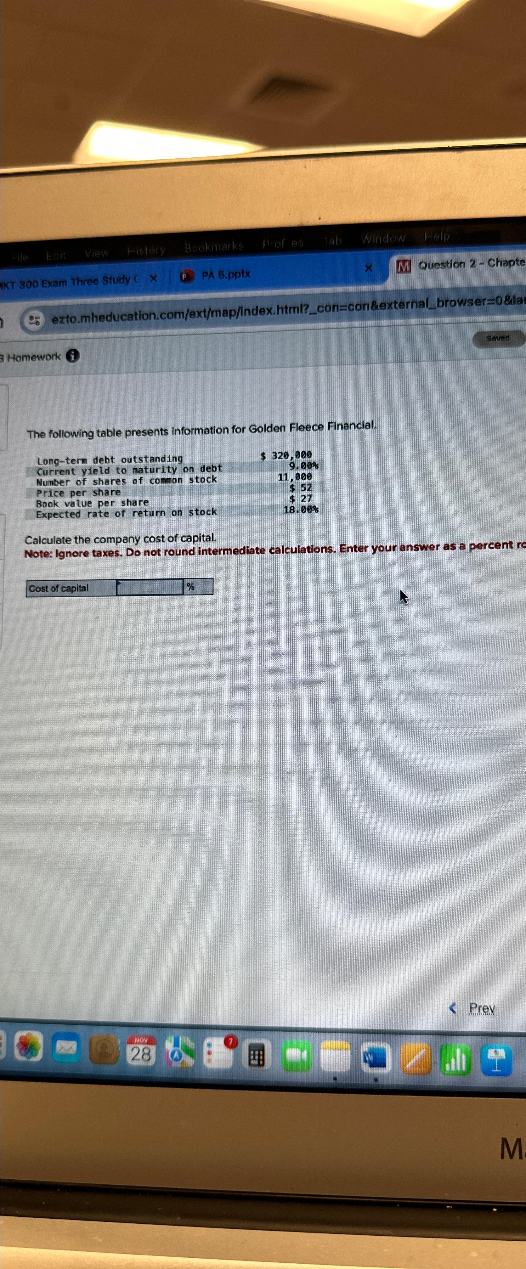 900 Exam three Study C x PA F.ppt* * Question Homework O