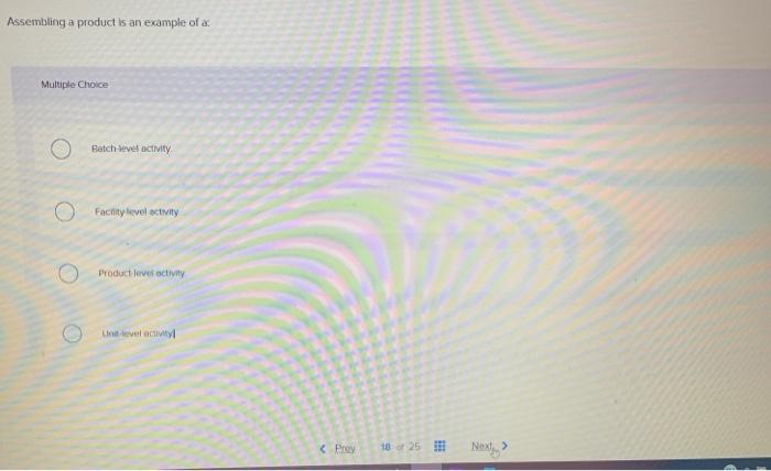 Assembling a product is an egample of