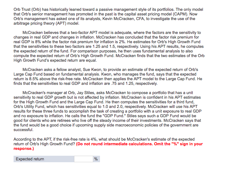Orb Trust (Orb) has historically leaned toward a passive management style