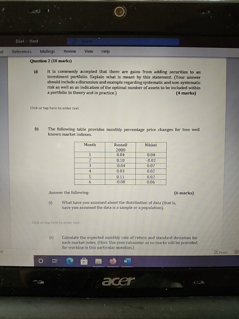  part3 what does the CAPM allow you to calculate. does it