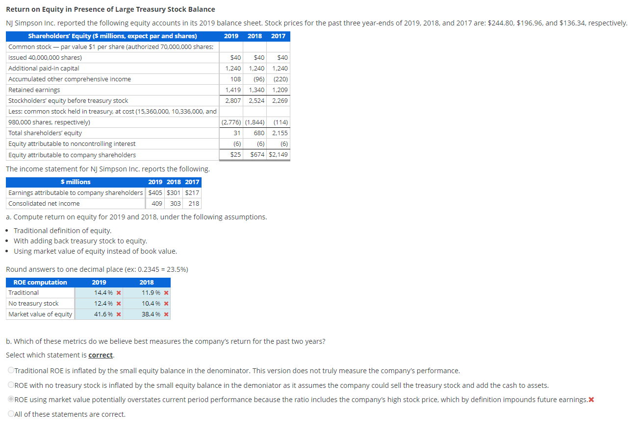 Please show a complete step-by-step solution thank you! Return on Equity in