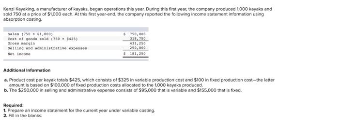  Q1C6 Required 1 Required 2 Prepare an income statement for the
