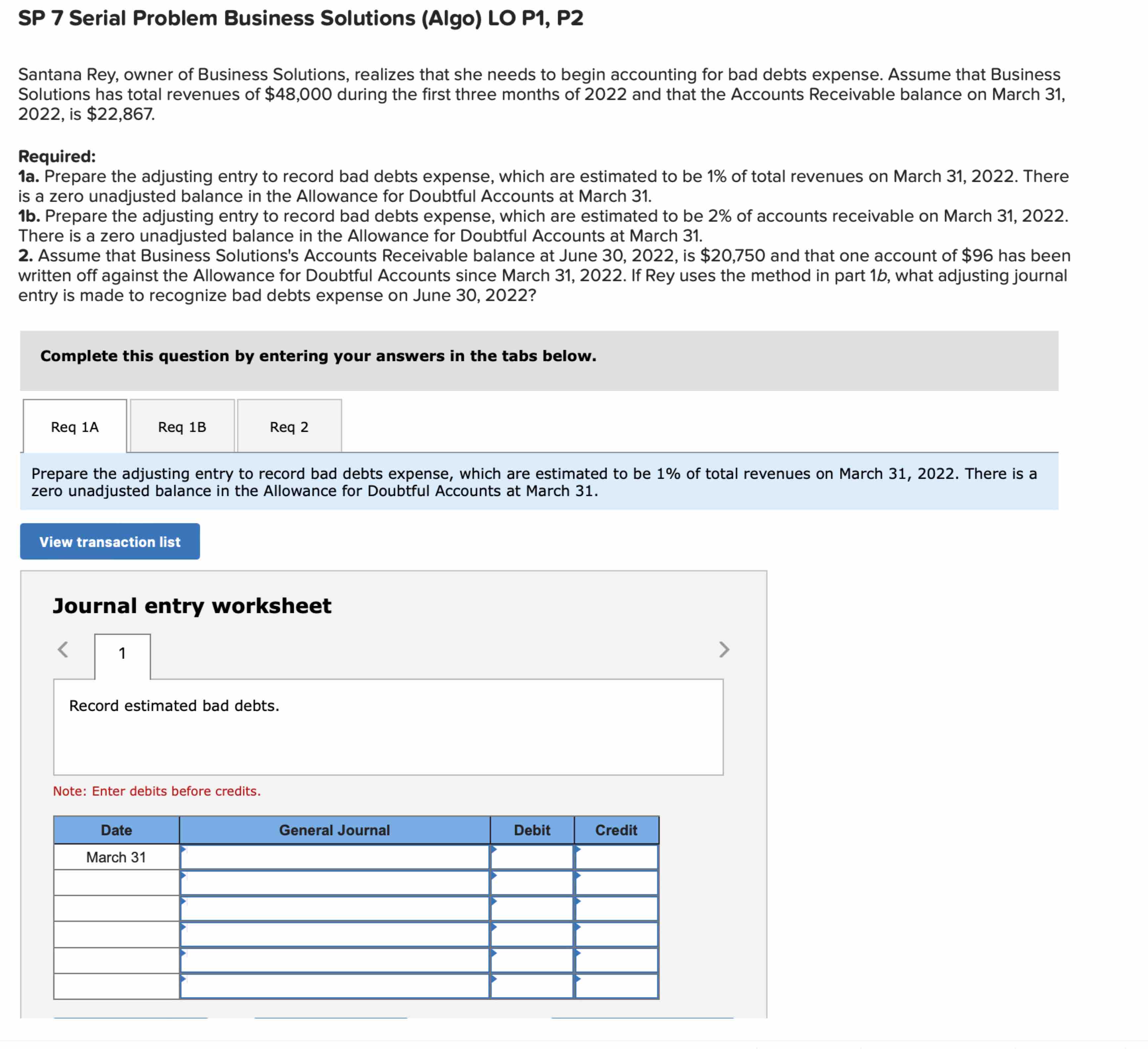  SP 7 Serial Problem Business Solutions (Algo) LO P1, P2 Santana