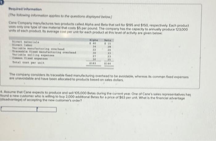 one type of raw material that costs $5 per pound. The company