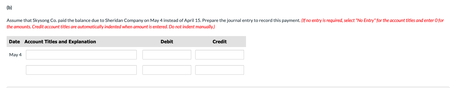 for $27,600, terms 3/10,n/30. 2. On April 6, paid freight costs of