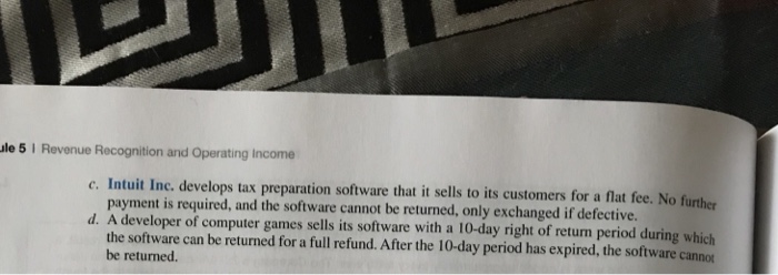 Revenue Recognition Timing and Income Measurement Explain when each of the following