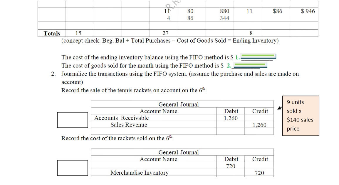 PURCHASES using the FIFO method is $_________ Page 15, the Total Cost