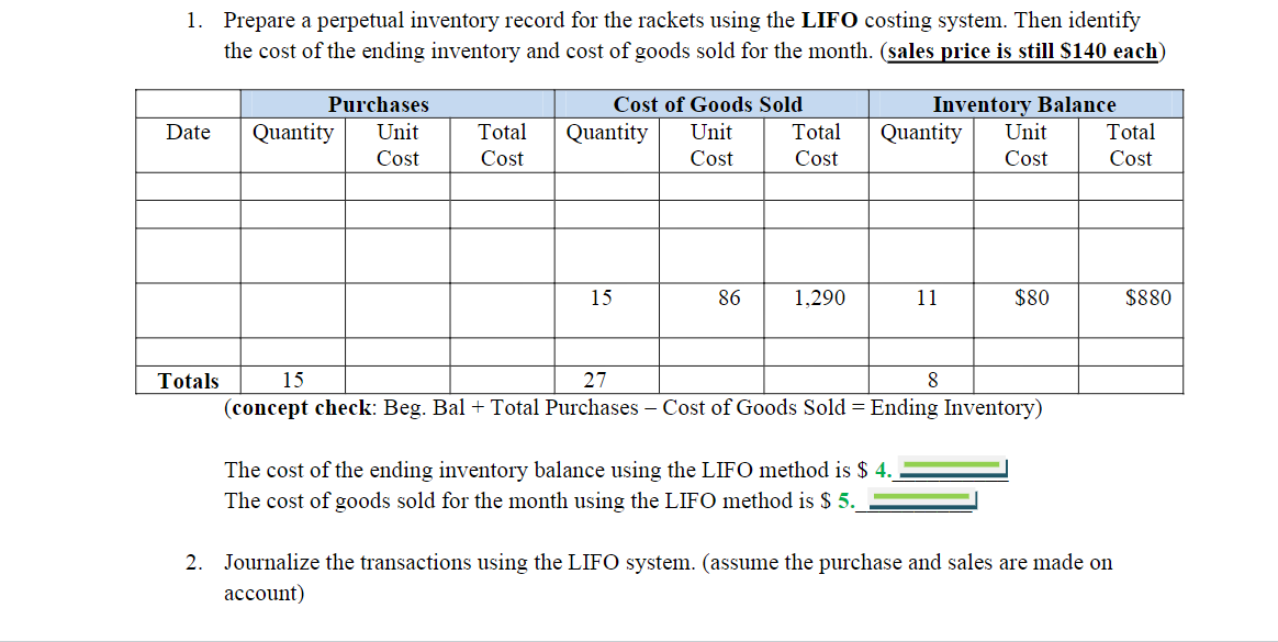 of May PURCHASES using the LIFO method is $_________ Question 2: (3