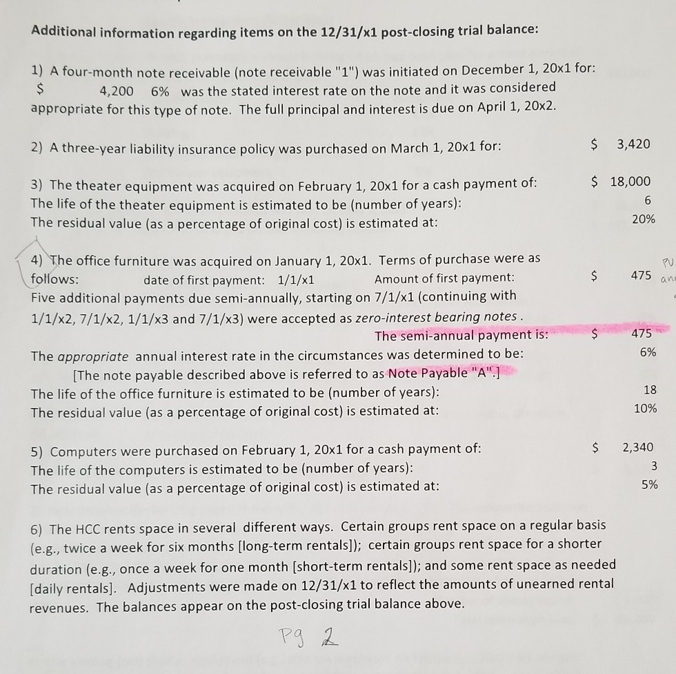 Receivable "2" Schedule C: For Note Payable "B" [Note: Be sure to