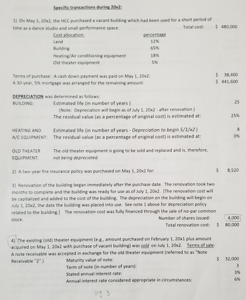 submit schedules with cell formulas, as well.] The Highland Community Center ("HCC")