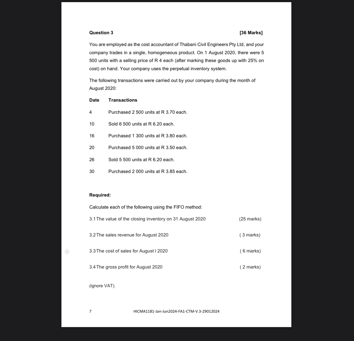  QUESTION 4 (25 Marks) Jack Ltd sells portable waterproof speakers to