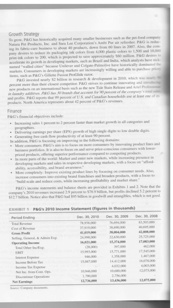 CALCULATE PROCTER & GAMBLE COMPANY - 2011 : CPM (COMPETITIVE PROFILE MATRIX)