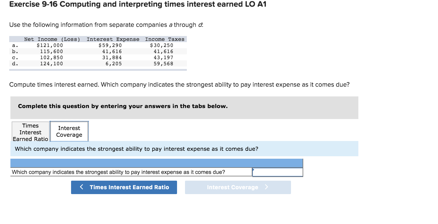 the following information from separate companies a through d: osoo Net Income