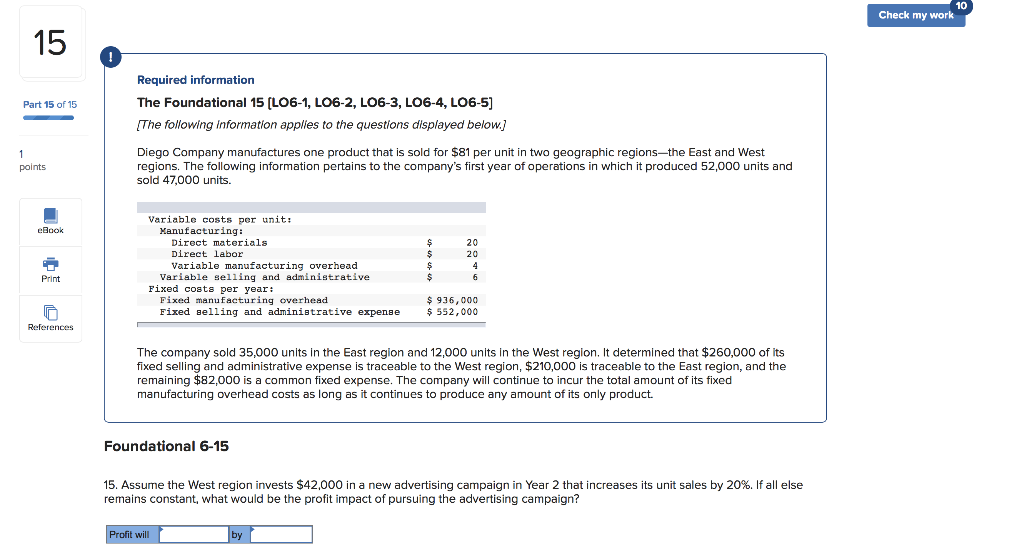 plz solve this Q Check my work 15 Required information The
