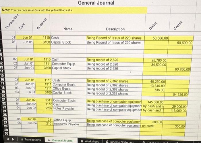 Depr.-Computer Equip. 11 1411 Building Cost 1412 Accum. Depr.-Building 13 1510 Land