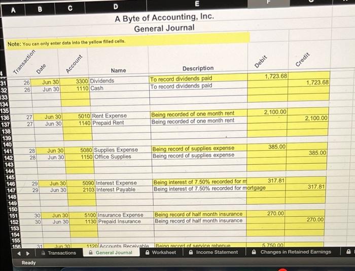 Consulting Revenue 26 5010 Rent Expense 27 5020 Salary Expense 28 5030