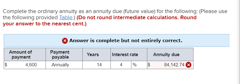  Complete the ordinary annuity as an annuity due (future value) for
