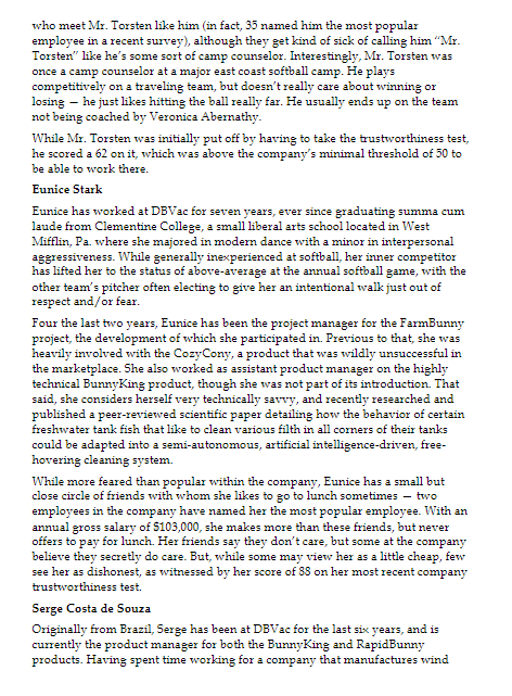 DBVac) what these values are and how they should be useful to