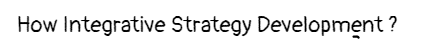 How Integrative Strategy Development ?