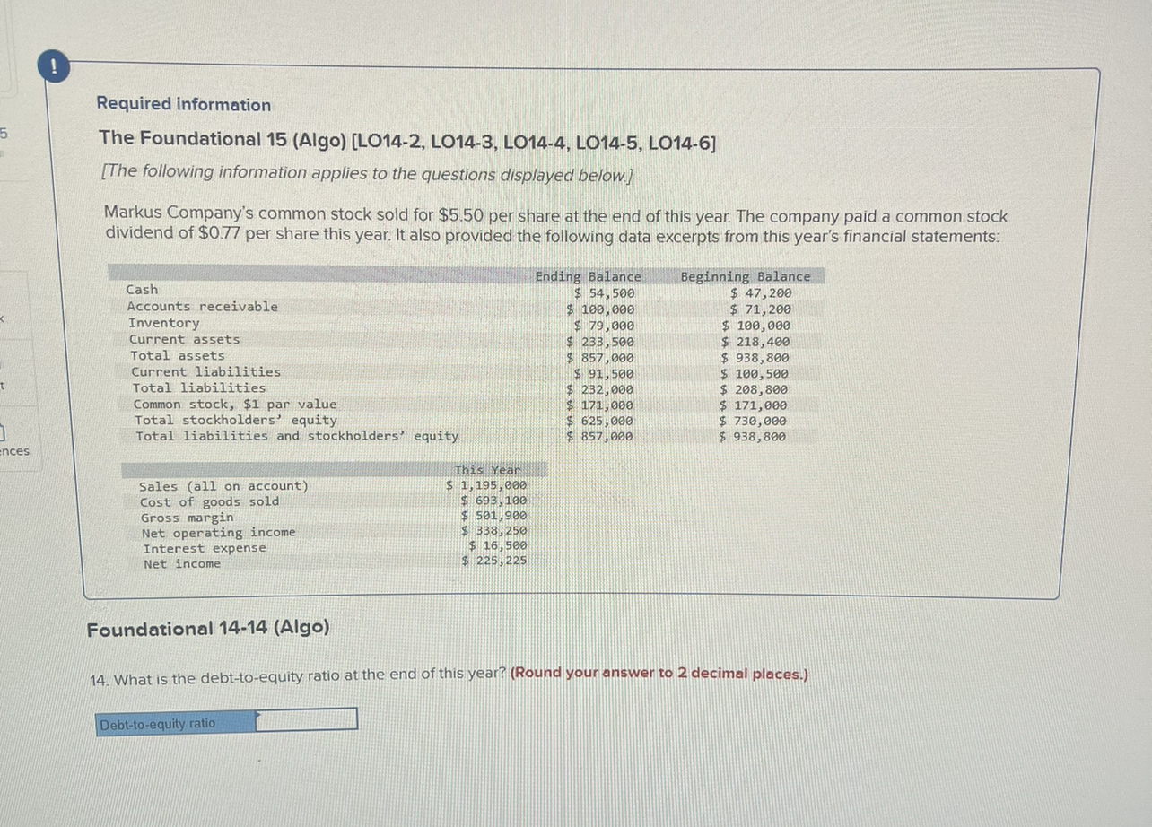 The Foundational 15 (Algo) [LO14-2, LO14-3, LO14-4, LO14-5, LO14-6] [The following information