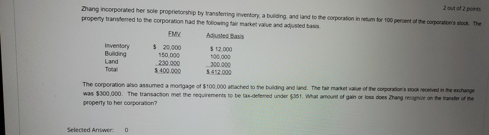 building, and land to the corporation in return for 100 percent of