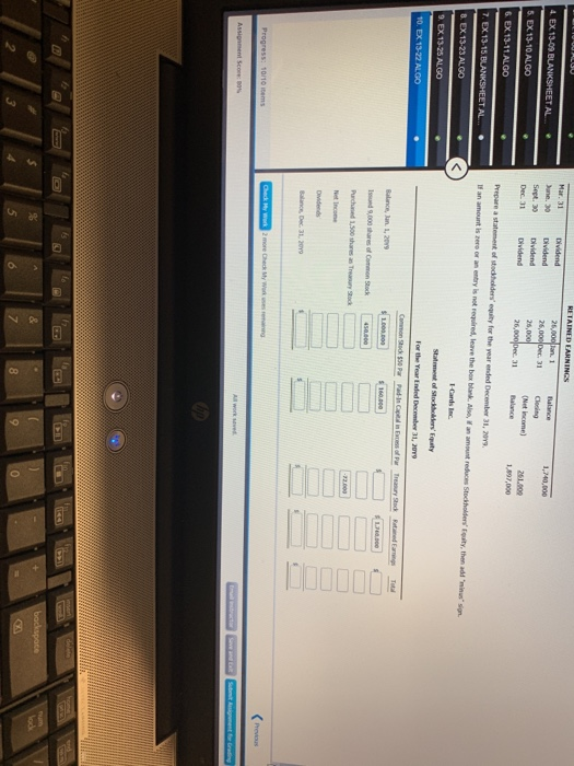 AL. EX 13-09 BLANKSHEET AL 9,000 shares 5. EX13-10 ALGO Balance 1,450,000