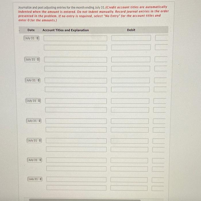 Computer Consultants' post-closing trial balance was as follows: Debit Credit Cash $4,080