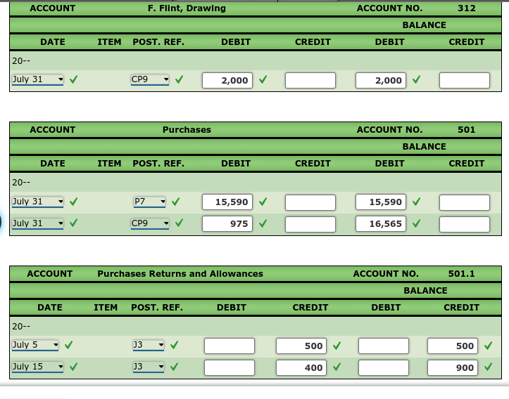 when you complete part 2. 2. Post from the journals to the