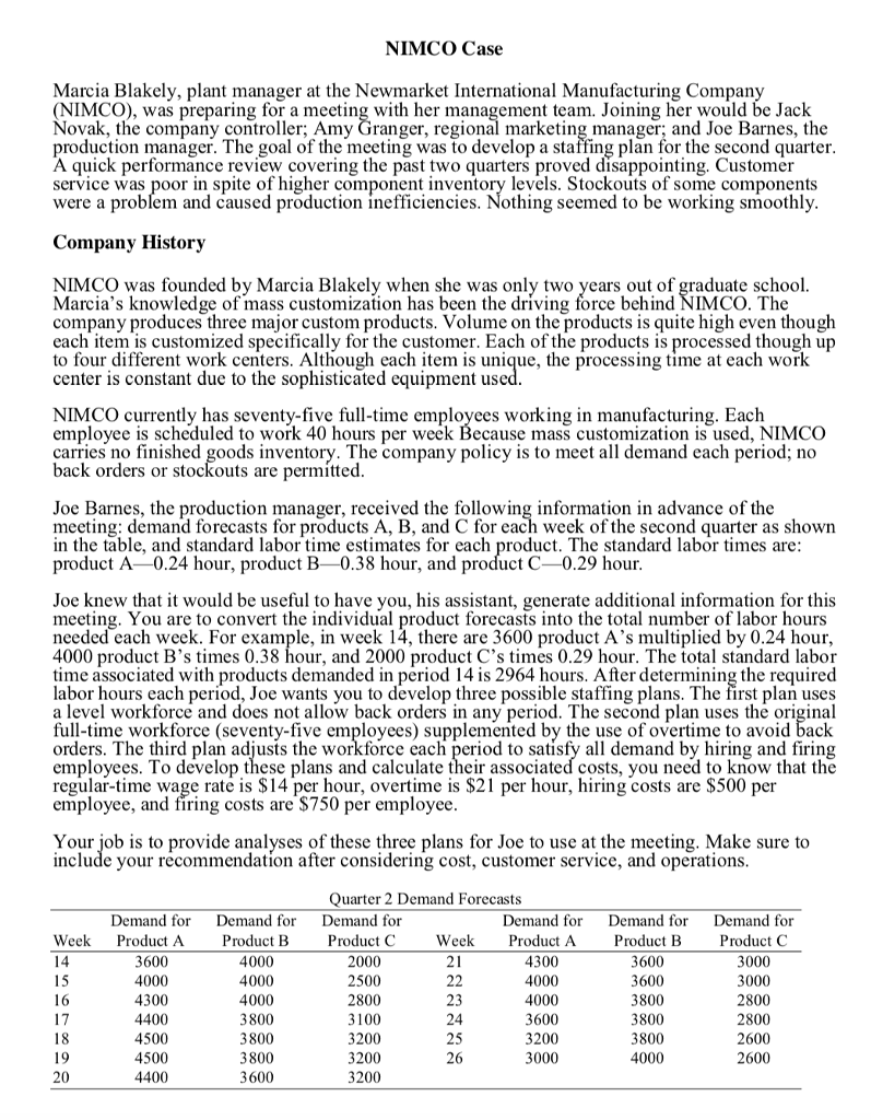 workforce each period to satisfy all demand by hiring and firing employees