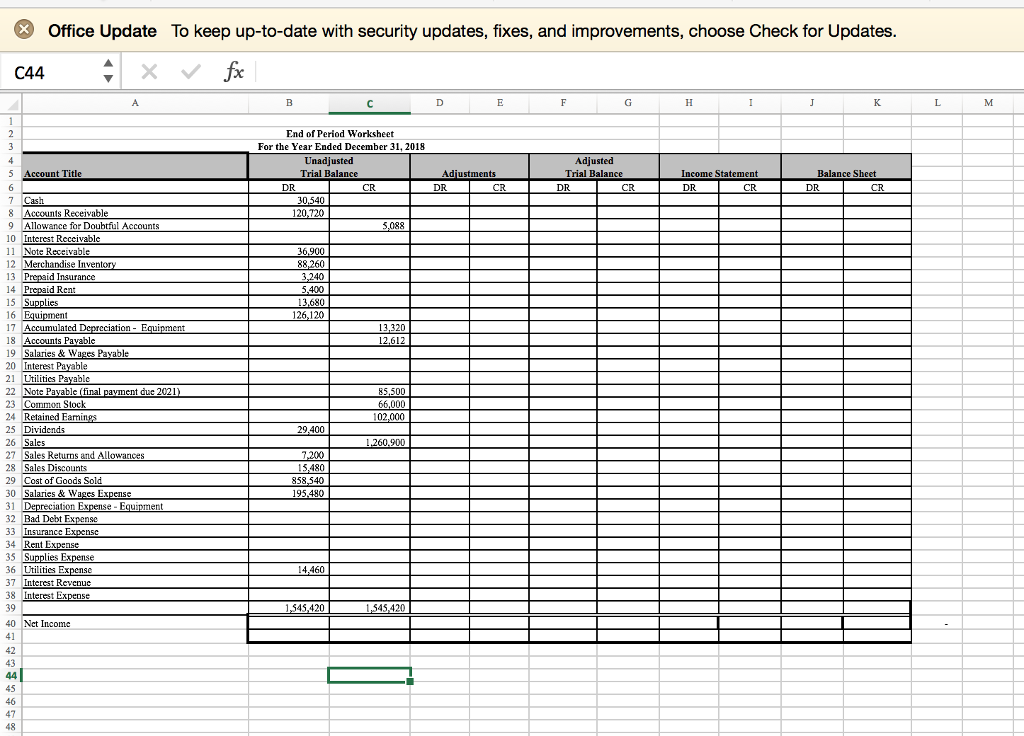 values to the adjustment. 1. After the above adjusting entries are entered