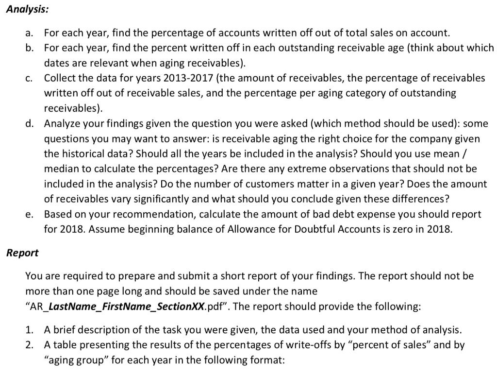 help me to explain how do you find the percent written off