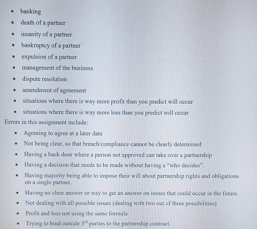 only one other student, invent the names of the other partners. I