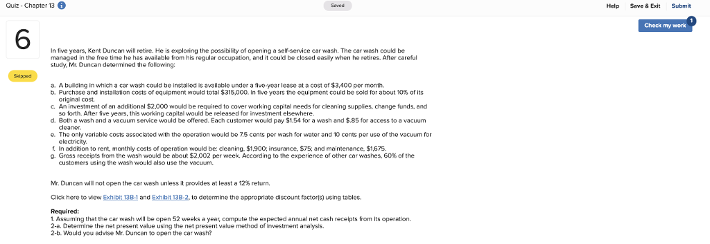 Qulz Chapter 13 Help Save & Exit Submit Check my work