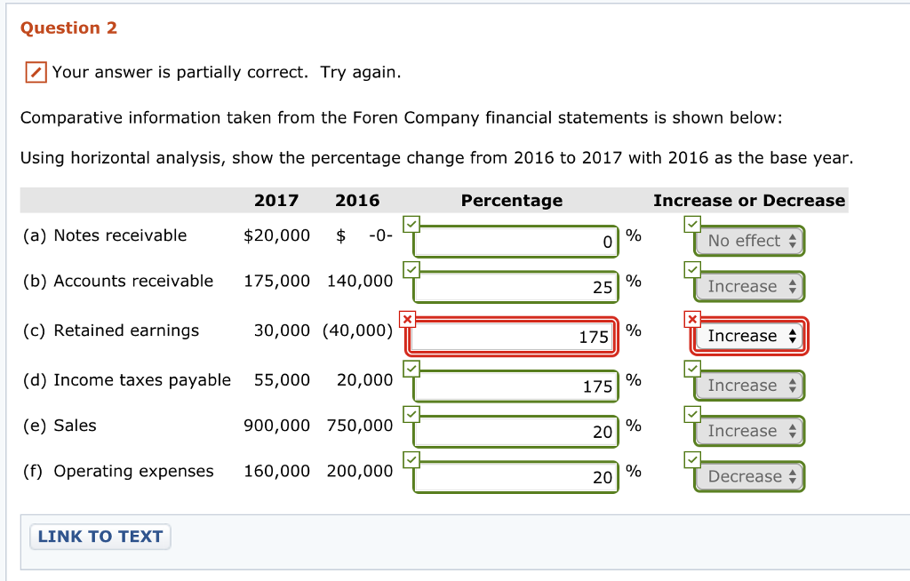  Question 2 Your answer is partially correct. Try again. Comparative information