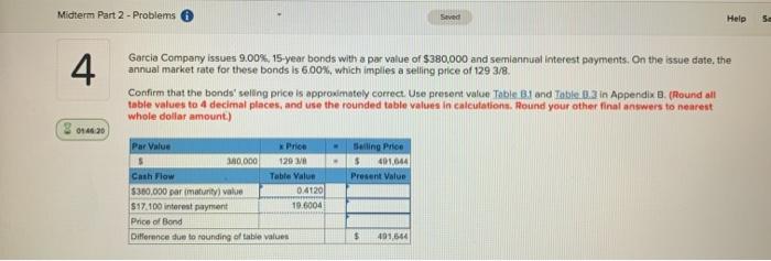  Midterm Part 2 - Problems Seved Help 4 Garcia Company issues