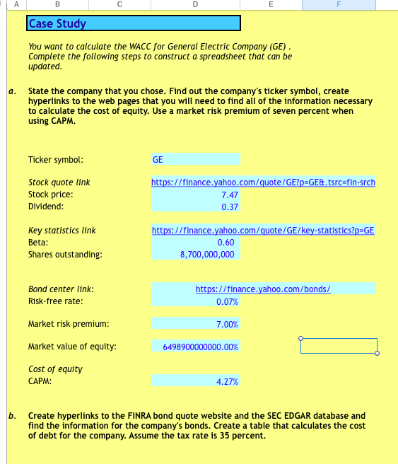 I am stuck on part B and C Case Stud You want