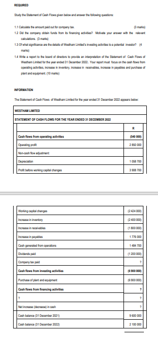  Note: Where applicable, use the present value tables provided in APPENDICES