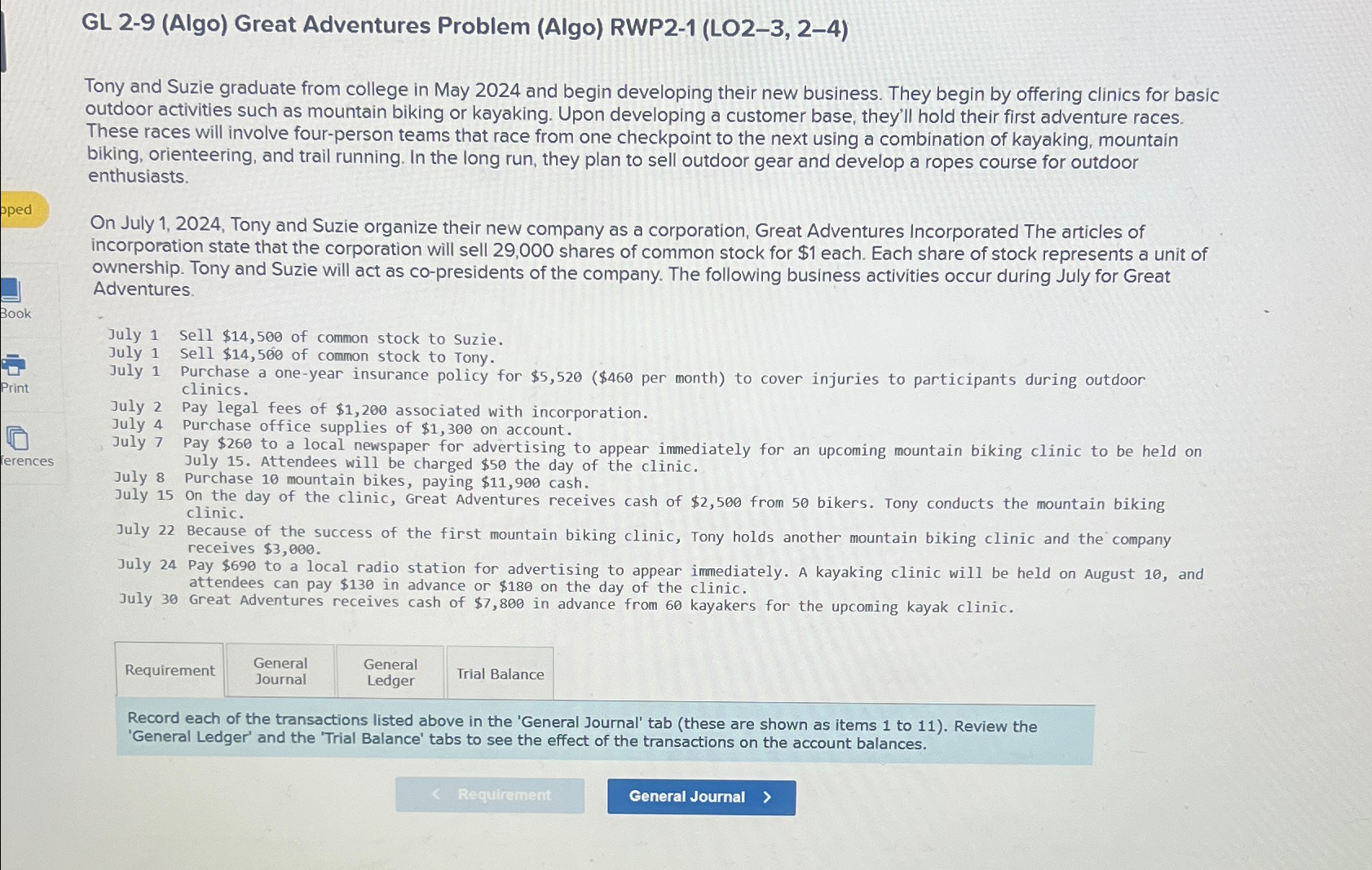  GL 2-9(Algo) Great Adventures Problem (Algo) RWP2-1(LO2-3,2-4) Tony and Suzie graduate