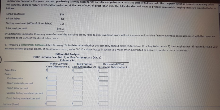 decision 5. sell or process further Differential Analysis for a Lease-or-Sell Decision