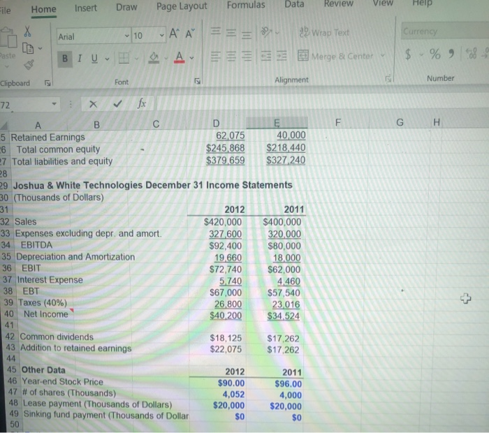 on xl Review Formulas Data View Help File Draw Home Insert Home